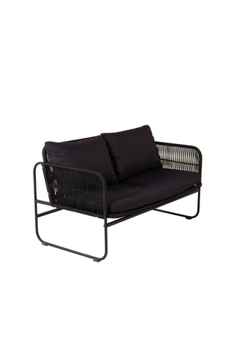 Venture Home Utah Lounge set - Svart - Svart rep (tvåsitsig + 2 ensits + bord)