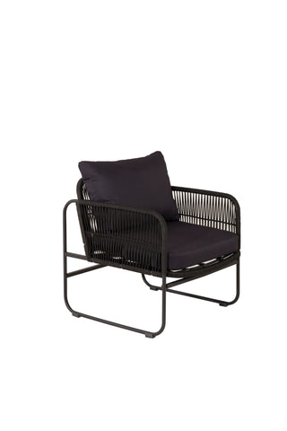 Venture Home Utah Lounge set - Svart - Svart rep (tvåsitsig + 2 ensits + bord)