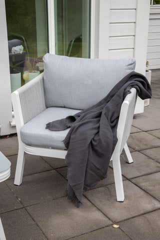Venture Home Virya Lounge set (3+2+1) Vit alu / Grå rep / grå kudde