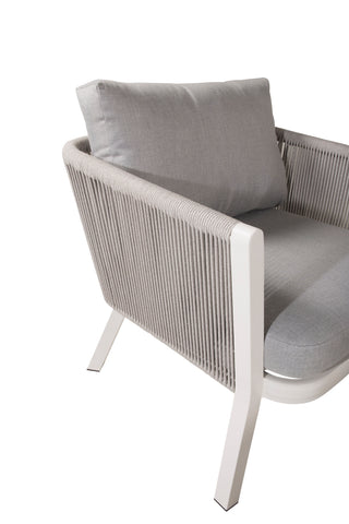 Venture Home Virya Lounge set (3+2+1) Vit alu / Grå rep / grå kudde