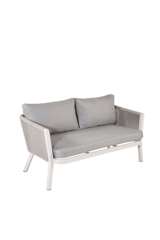 Venture Home Virya Lounge set (3+2+1) Vit alu / Grå rep / grå kudde