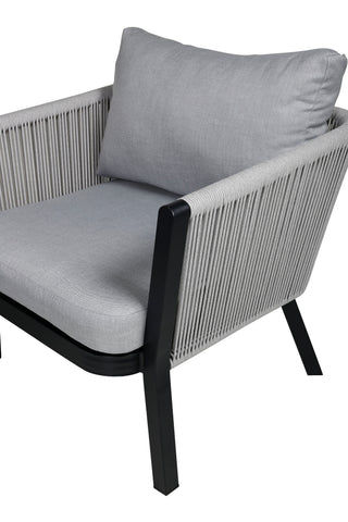 Venture Home Virya Lounge set (3+2+1) SVART alu / Grå rep / grå kudde