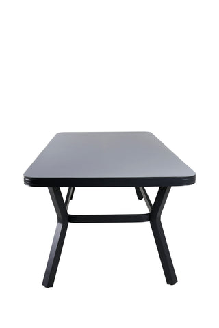Virya Matbord - Svart Alu / Grått Glas - stort bord