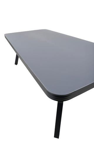 Virya Matbord - Svart Alu / Grått Glas - stort bord