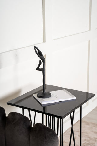 Sten - Sidobord Fyrkantig 40*40 - Konststen / Svart