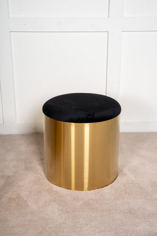 Furniture Fashion Puff - Pall ø45 - Svart / Glänsande mässing