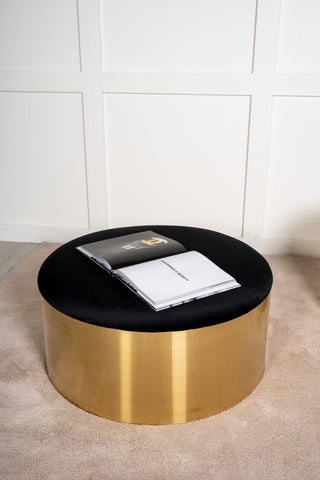 Furniture Fashion Puff - Pall ø75 - Svart / Glänsande mässing