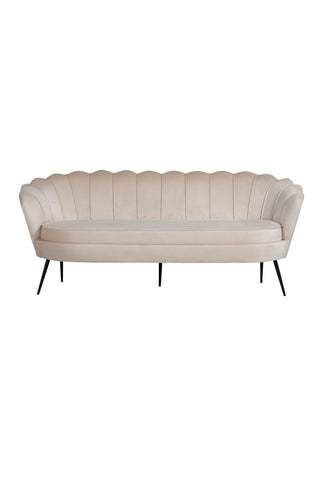 Calais Soffa 3-sits - Beige sammet - Svarta ben