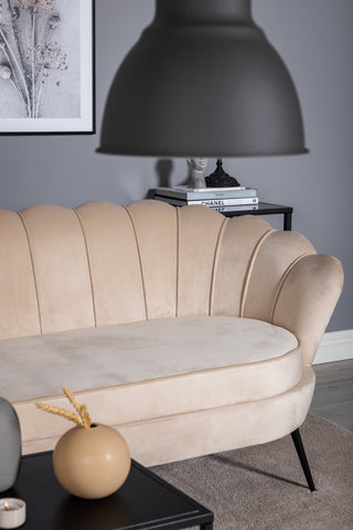 Calais Soffa 3-sits - Beige sammet - Svarta ben