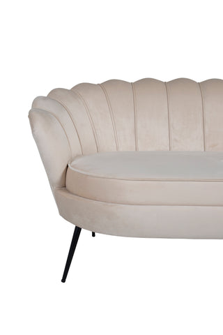 Calais Soffa 3-sits - Beige sammet - Svarta ben