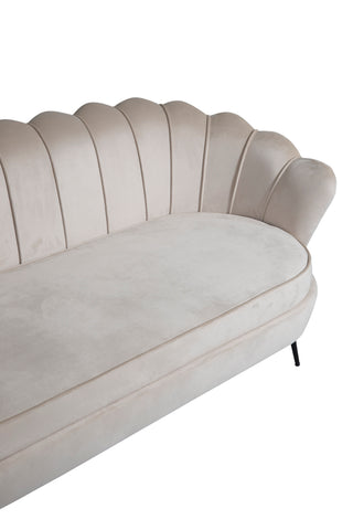 Calais Soffa 3-sits - Beige sammet - Svarta ben