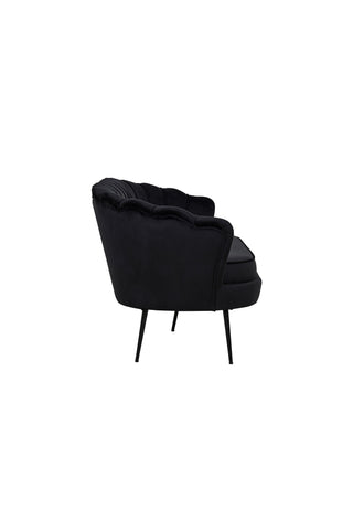 Calais Soffa 3-sits - Svart sammet - Svarta ben
