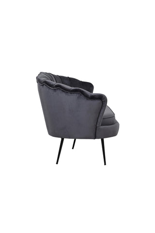 Calais Soffa 3-sits - Mörkgrå sammet - Svarta ben