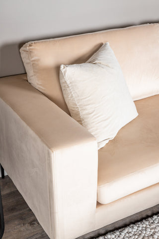 Bolero Soffa - 3-sits - Beige sammet - Svarta ben