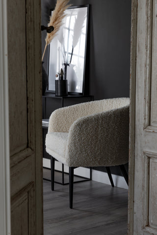 Fluffy Lounge Chair - Vita / svarta bencc