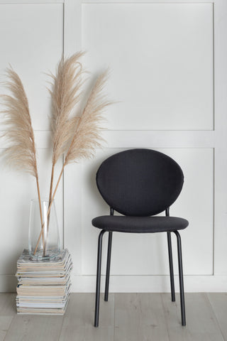 Vault Dining Chair 2-pack - Svarta Ben - Svart Tyg