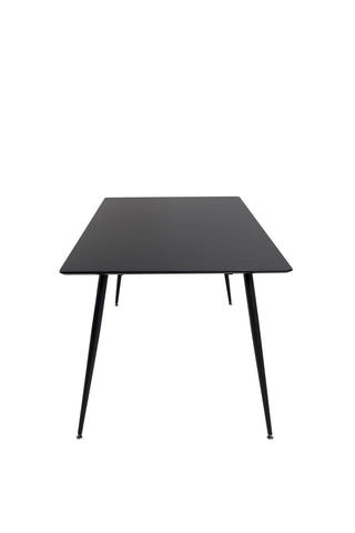 Silar Matbord - 180 cm - Svart Melamin / Svarta Ben