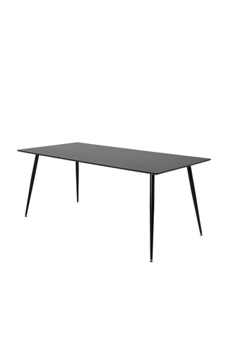 Silar Matbord - 180 cm - Svart Melamin / Svarta Ben