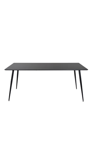 Silar Matbord - 180 cm - Svart Melamin / Svarta Ben