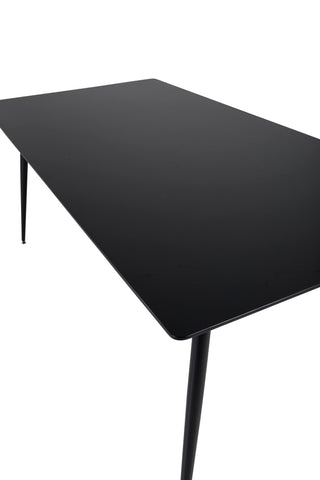 Silar Matbord - 180 cm - Svart Melamin / Svarta Ben