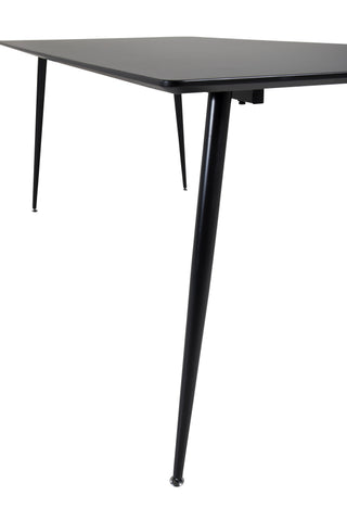Silar Matbord - 180 cm - Svart Melamin / Svarta Ben