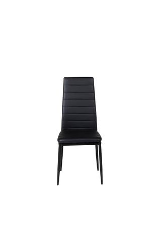 Slim High Back Matstol 2-pack - Svarta Ben - Svart PU