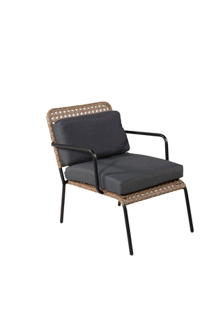 Venture Home Paola Soffset - Black Steel / Nature Wicker / Black Cushion