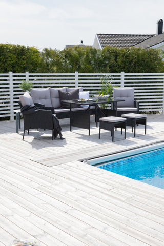 Venture Home Knock soffset - Black Wicker - Grå kudde