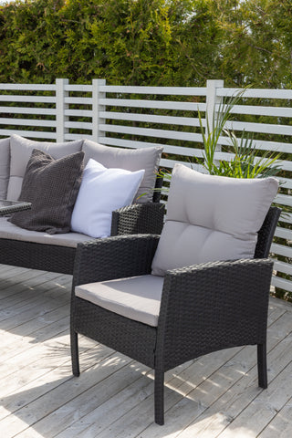 Venture Home Knock soffset - Black Wicker - Grå kudde