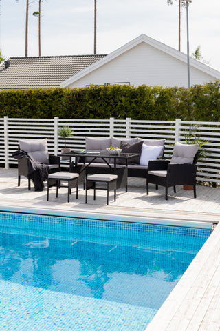Venture Home Knock soffset - Black Wicker - Grå kudde