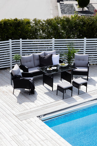 Venture Home Knock soffset - Black Wicker - Grå kudde