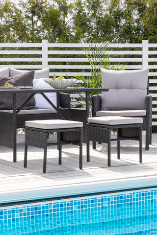 Venture Home Knock soffset - Black Wicker - Grå kudde