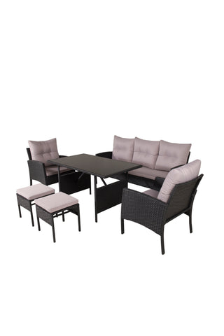 Venture Home Knock soffset - Black Wicker - Grå kudde