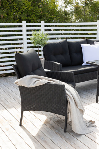 Venture Home Knock soffset - Svart Wicer - Svart kudde