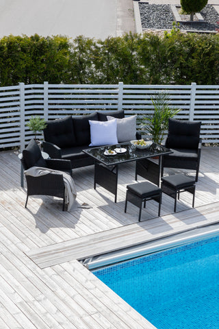 Venture Home Knock soffset - Svart Wicer - Svart kudde