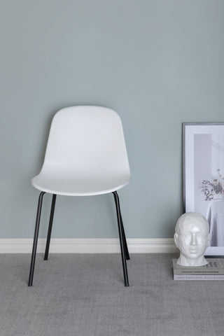 Arctic Dining Chair 2-pack - Svarta Ben - Vit plast