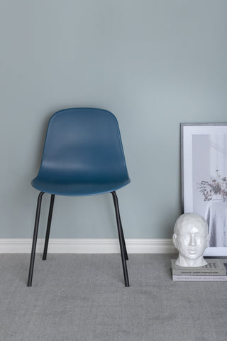 Arctic Dining Chair 2-pack - Svarta Ben - Blå Plast