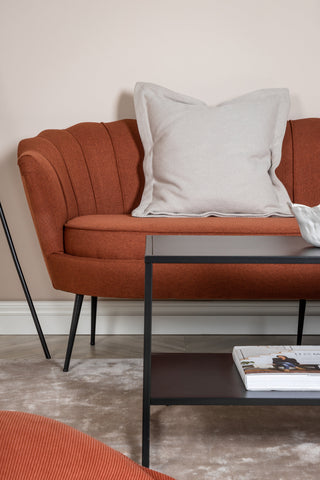 Calais Soffa 3-sits - Rostigt rött tyg - Svarta ben