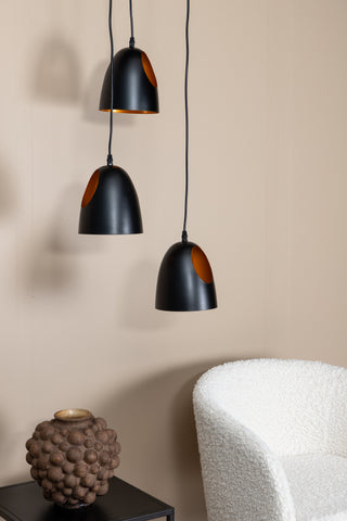 Elda Pendellampa D400*H1440 Svart / Koppar