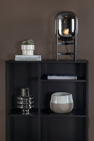 Altair Bordslampa metall svart, glas bärnsten D260H450