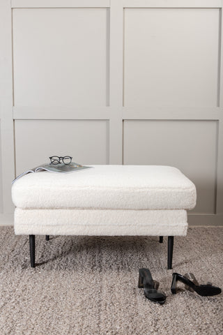 Boom Ottoman - Svart/vit Teddy
