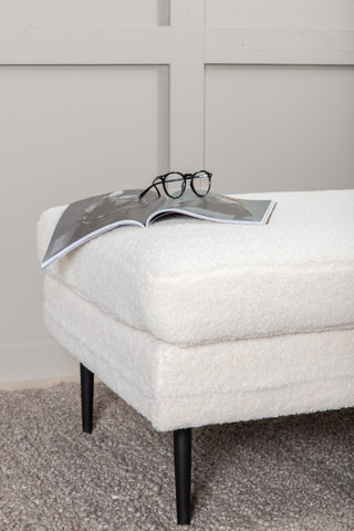 Boom Ottoman - Svart/vit Teddy