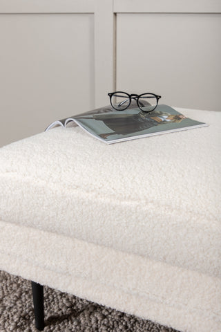 Boom Ottoman - Svart/vit Teddy