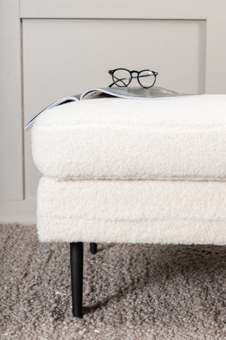 Boom Ottoman - Svart/vit Teddy