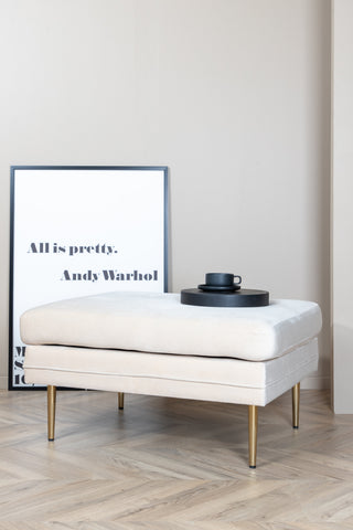 Boom Ottoman - Mässing / Beige sammet