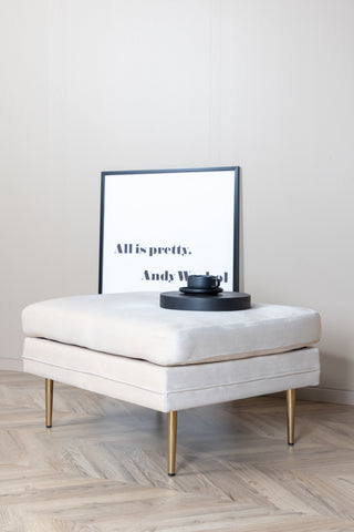 Boom Ottoman - Mässing / Beige sammet