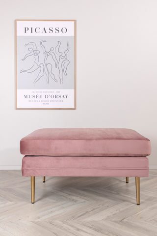 Boom Ottoman - Mässing / Rosa sammet