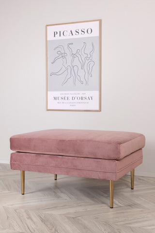 Boom Ottoman - Mässing / Rosa sammet
