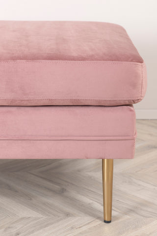 Boom Ottoman - Mässing / Rosa sammet