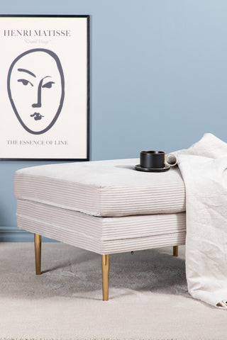 Boom Ottoman - Mässing / Beige Manchester